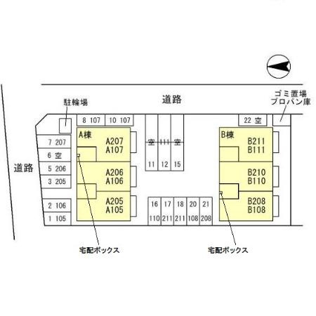 コーポラスITOⅡ　Bの区画図