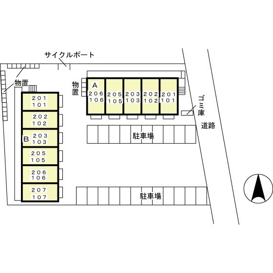 ホワイティ下馬　Ｂの区画図