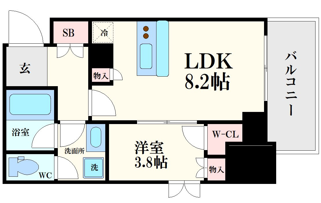 ルフォンプログレ堺筋本町タワーレジデンスの間取り