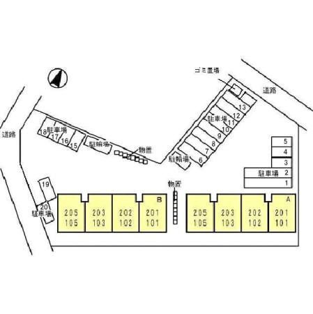 クレール森田　Bの区画図