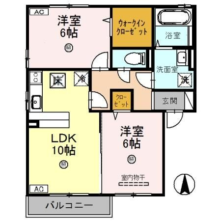 リビングタウン舟橋壱番館　Cの間取り