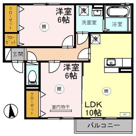 リビングタウン下河端　Bの間取り