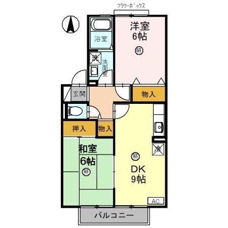 コーポラスITOⅡ　Bの間取り
