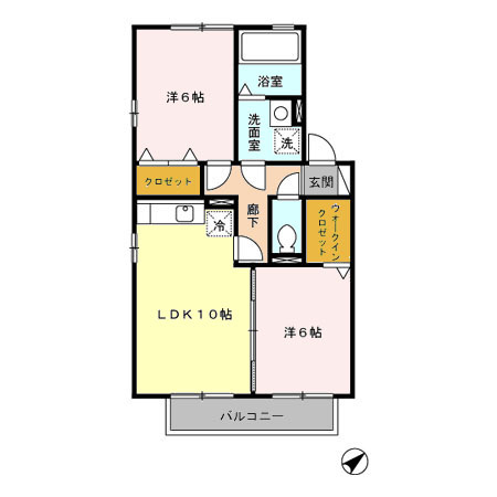 シャルマン若杉　Ａの間取り
