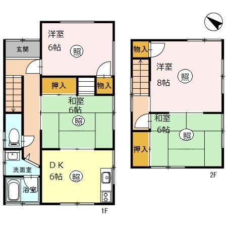 豊岡Ｉ貸家の間取り