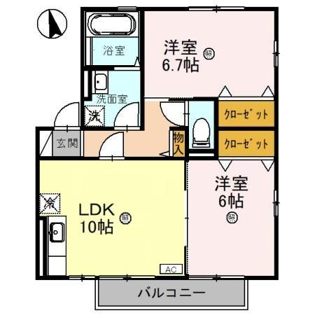 リビングタウン若杉　Ａの間取り
