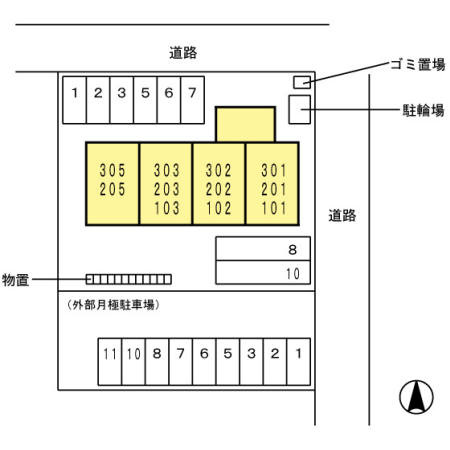 ASPEC成和の駐車場