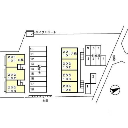 サニーコート杉本　Ｂの区画図