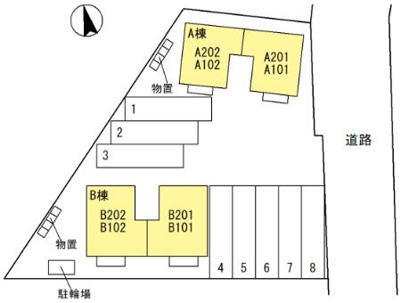 シャンテ中荒井　Ａの区画図