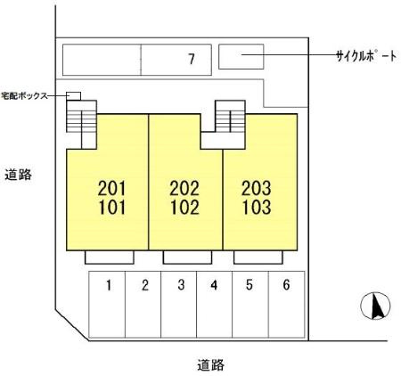サニーハイムオーリの区画図