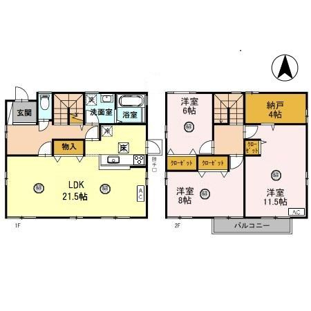 田尻栃谷H戸建D-roomの間取り