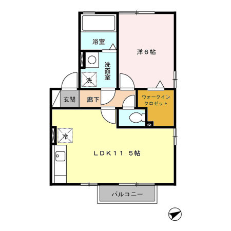 エトワールＫＵＲＩＭＯＲＩ　Ａの間取り