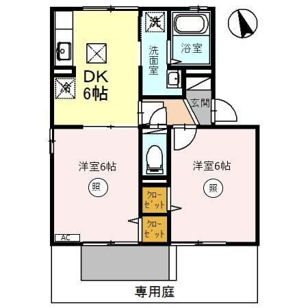 シャンテ中荒井　Ｂの間取り