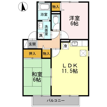 ビューラーやすらぎ　C棟の間取り