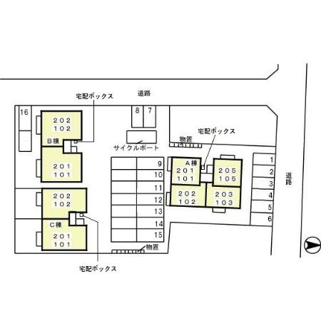 リビングタウン二の宮　Ａの区画図