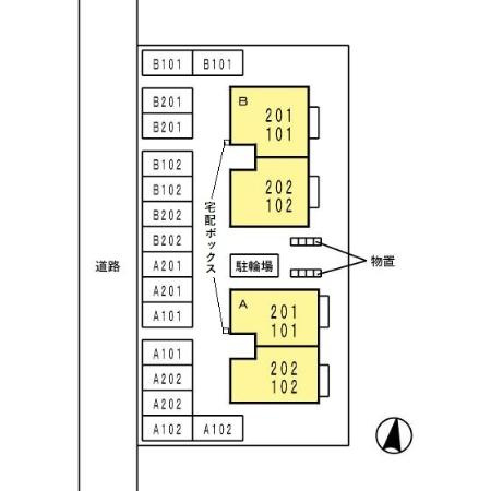 ファミールハウス　B棟の区画図