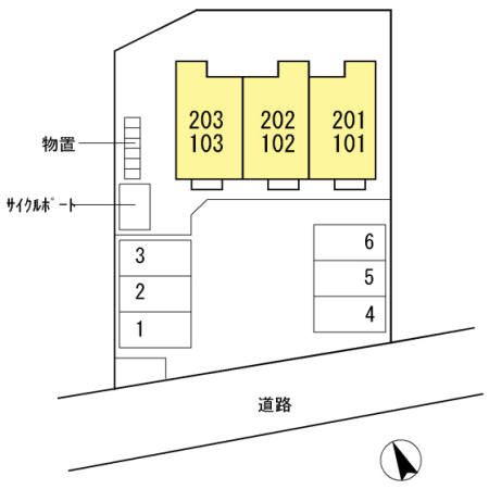 ウィルファーレ大町の区画図