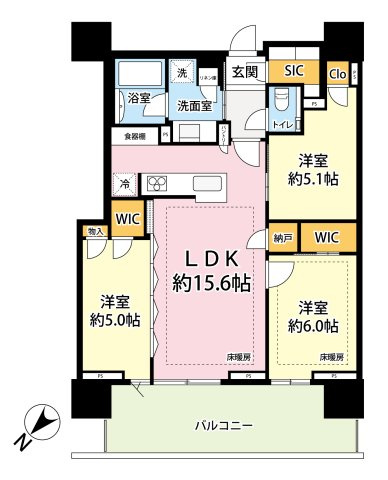 プラウドタワー相模大野クロスタワーの間取り