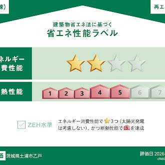 （仮）土浦市乙戸新築アパートの省エネ性能ラベル|省エネ性能ラベル