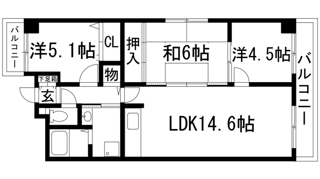 【間取り】 | エリーナ宝塚