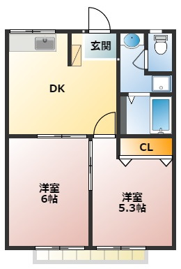 【間取り】 | 使いやすい2DKの間取りです！