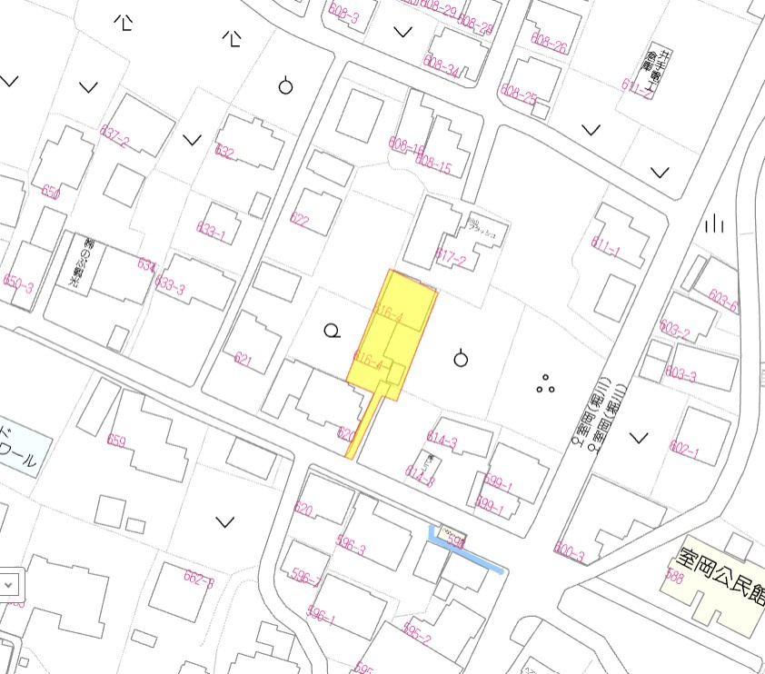 売地)八女市室岡の地図