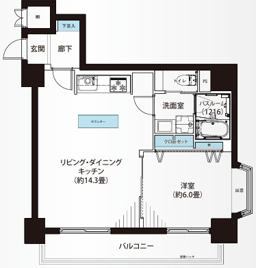ダイアパレス御苑前の間取り