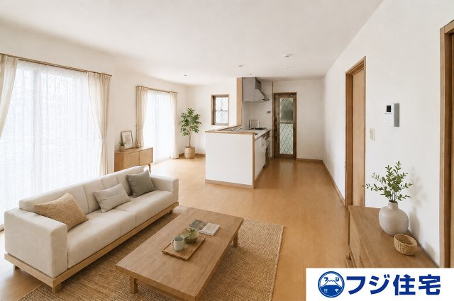 和泉市箕形町5丁目の居間・リビング|※バーチャルステージング画像（AI合成）です。合成された家具等は販売価格に含まれません。