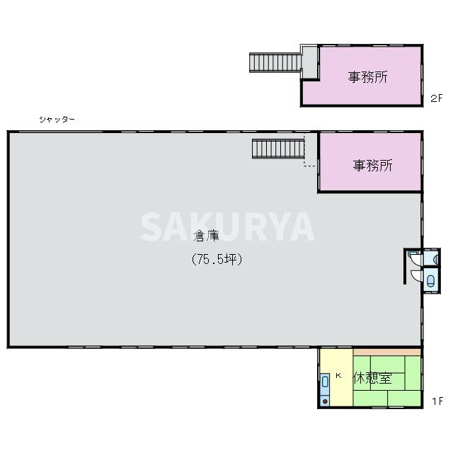 五十部町　A貸倉庫の間取り