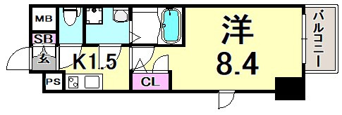 エスリード三宮旭通の間取り