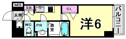プレサンス三宮エレガンシアの間取り