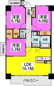 メルベーユ高宮駅前の間取り