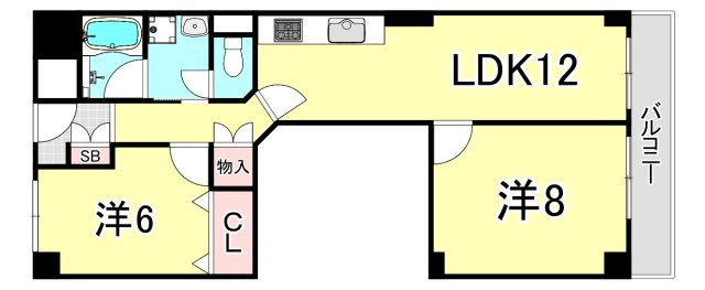 日商岩井上甲子園マンションの間取り