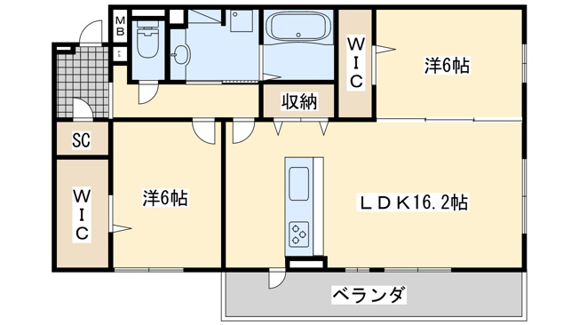 【間取り】 | Fontana  B棟