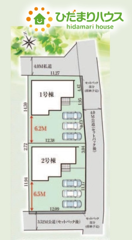 行田市旭町　新築一戸建て　グラファーレ　01の区画図