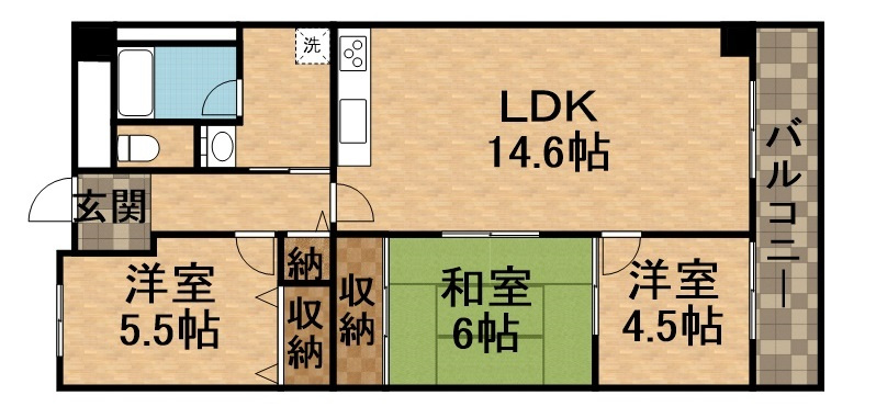 エリーナ宝塚の間取り