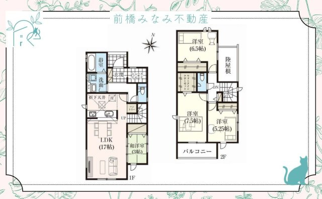 【新築】前橋市関根町　１号棟(全３棟)　グラファーレ　新築建売分譲の間取り