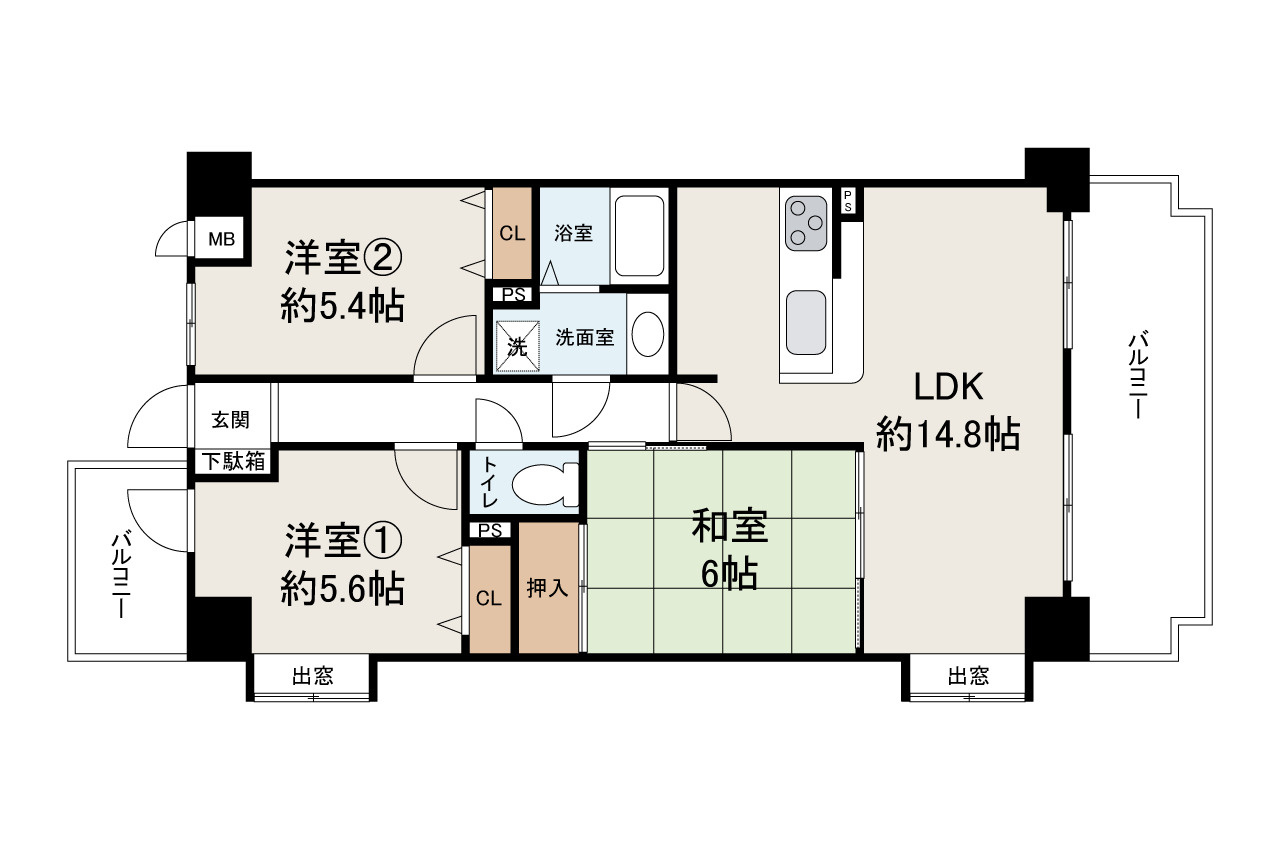 藤和喜志ハイタウンの間取り|リフォームプランの詳細についてはお問い合わせください。