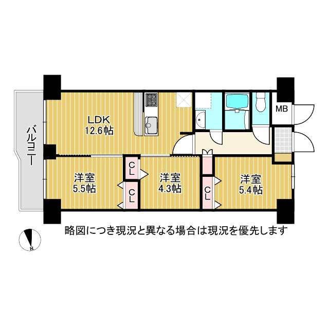 八尾山本レックスマンションの間取り