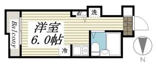 【間取り】 | シンプルな洋室のワンルーム