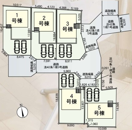 水戸市平須町　第8　4号棟の区画図|区画図です♪