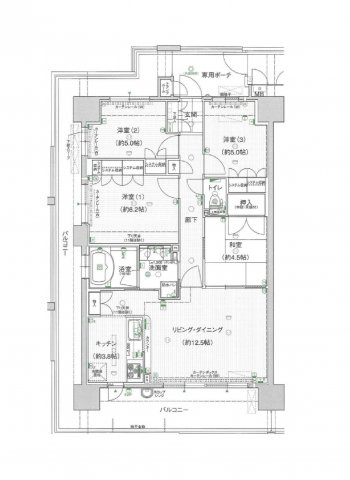 八尾市南植松町２丁目の中古マンションの間取り