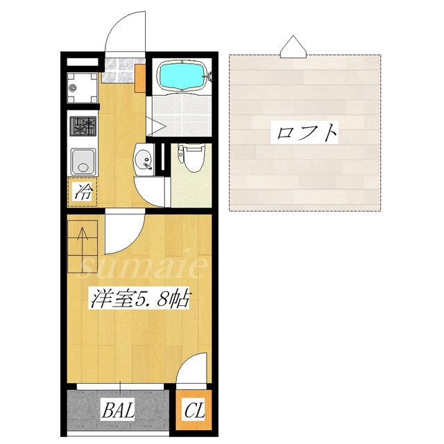 グランクオール北赤羽の間取り|4.9帖のロフト付き♪