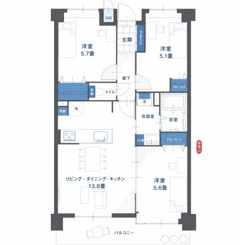 クロスティ八尾南壱番館の間取り