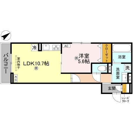 【間取り】 | アルタ若竹ビュー | お部屋の間取りです