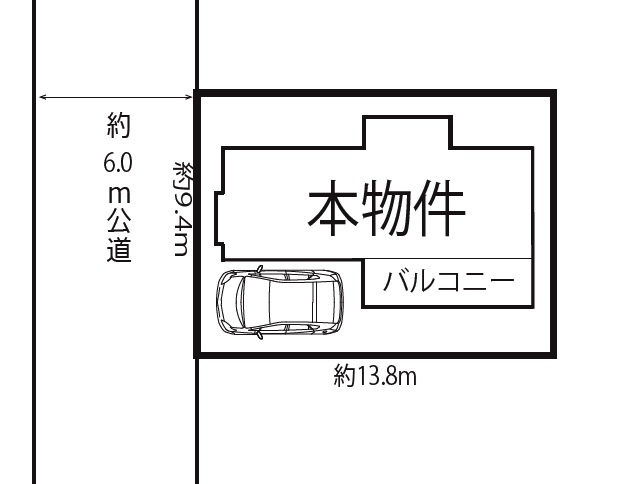 入間市上藤沢　中古一戸建　～全室南向き～の区画図|カースペース1台・整形地・土地面積132.13平米（約39.96坪）