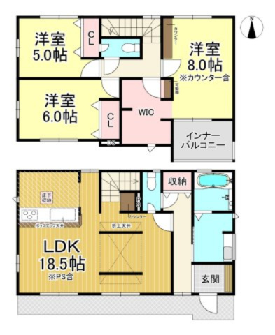 半田市大松町2丁目　全2棟　1号棟の区画図|全2区画分譲地☆