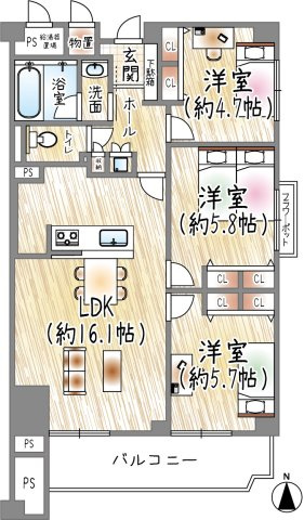 オリーブハイツ西宮の間取り|間取り