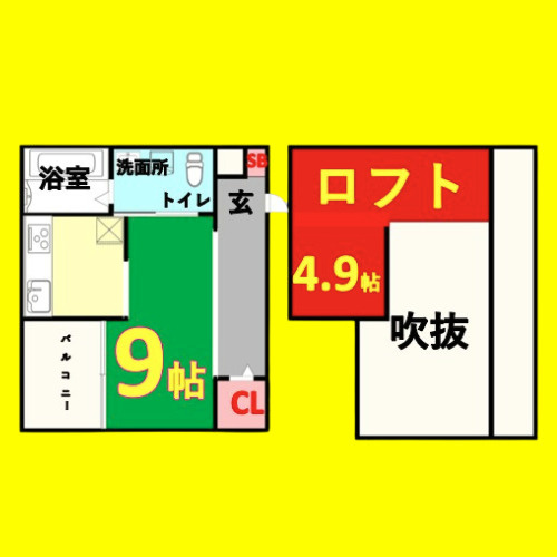 ベーセーベージェー　名古屋市賃貸　仲介手数料無料の間取り