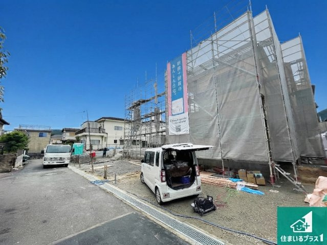 大津市大平　第1期　新築一戸建ての前面道路含む現地写真|周辺は落ち着いた街並みの住宅地！子育てがしやすい住環境です！まだ未完成ですが、現地でしかわからない事もございます。是非一度ご覧ください。